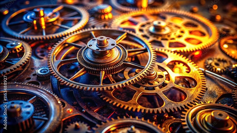 custom made wallpaper toronto digitalLong Exposure Clockwork Gears Abstract Photography - Steampunk Industrial Background
