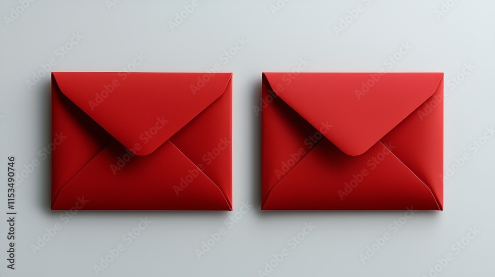 two red envelopes on a light background two red envelopes on a light background