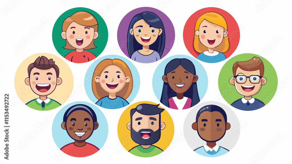 Set of diverse people’s faces representing different emotions and professions, vector illustration.
Set of diverse people’s faces representing different emotions and professions, vector illustration.