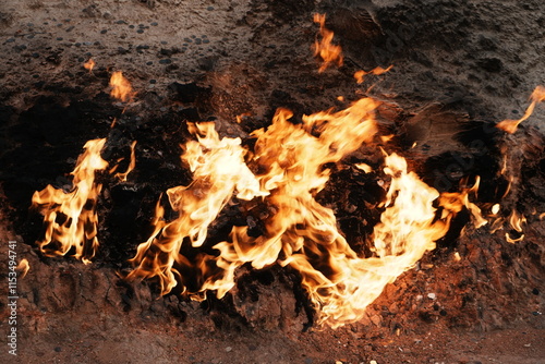 The eternal flames of Yanar Dag in Baku, Azerbaijan, are fueled by the country's abundant natural gas reserves, creating a mesmerizing and iconic natural phenomenon. photo