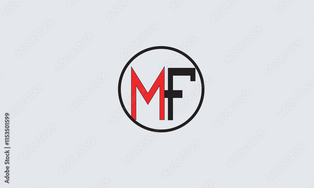 MF, FM , M , F , Abstract Letters Logo Monogram MF, FM , M , F , Abstract Letters Logo Monogram