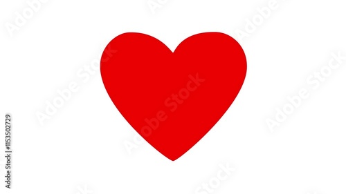 Beating big red heart isolated on white background. Happy Valentine's Day greetings Video for making lantern