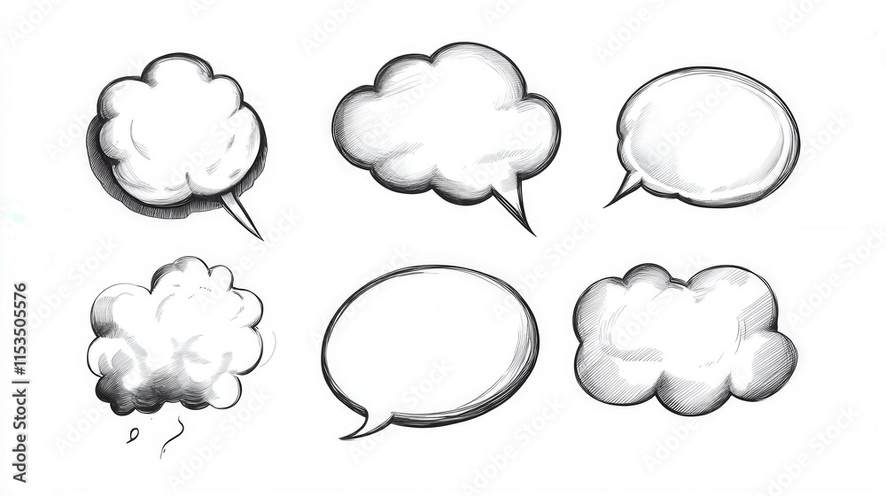Hand-Drawn Speech Bubbles for Creative Communication Design Hand-Drawn Speech Bubbles for Creative Communication Design