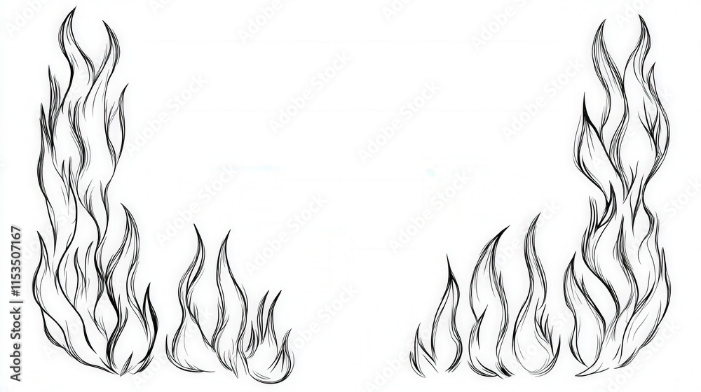 Hand-Drawn Flame Elements for Design and Illustration Projects Hand-Drawn Flame Elements for Design and Illustration Projects