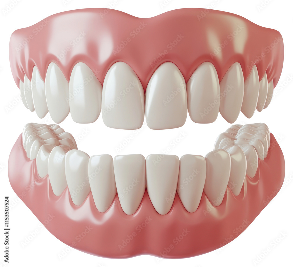 Obraz premium PNG White teeth human illustration realistic.