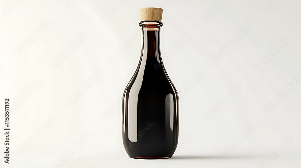 Close-up Photo: Dark Glass Bottle Mockup, Elegantly Displayed on Neutral Background. AI Generated Close-up Photo: Dark Glass Bottle Mockup, Elegantly Displayed on Neutral Background. AI Generated