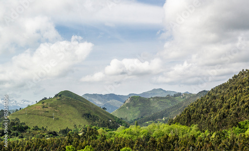 The beautiful city of Ribadesella, Asturias, Spain. Cantabrian Sea photo