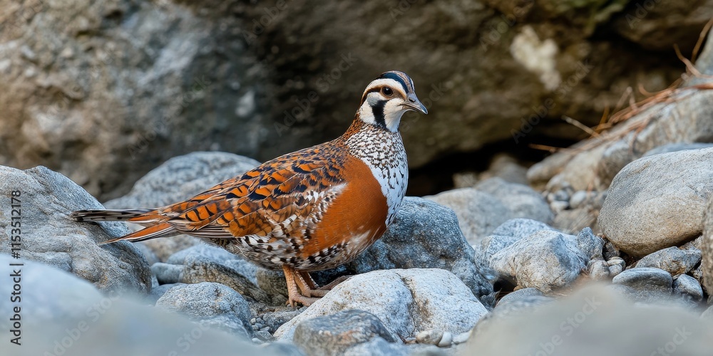 A partridge resting on rocky surfaces, showcasing the beauty of the partridge in its natural habitat, while highlighting the unique features of the partridge in a serene setting. A partridge resting on rocky surfaces, showcasing the beauty of the partridge in its natural habitat, while highlighting the unique features of the partridge in a serene setting.