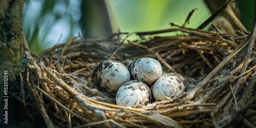 Osprey eggs are nestled in the nest, showcasing the delicate beauty of Osprey eggs in their natural habitat. Observing Osprey eggs provides insight into the life cycle of this magnificent bird.