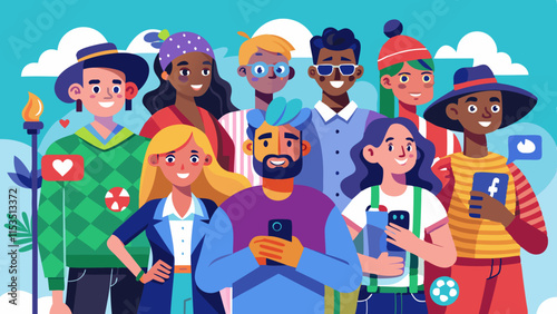 Diverse social media influencers creating content for fashion, travel, and lifestyle on social platforms