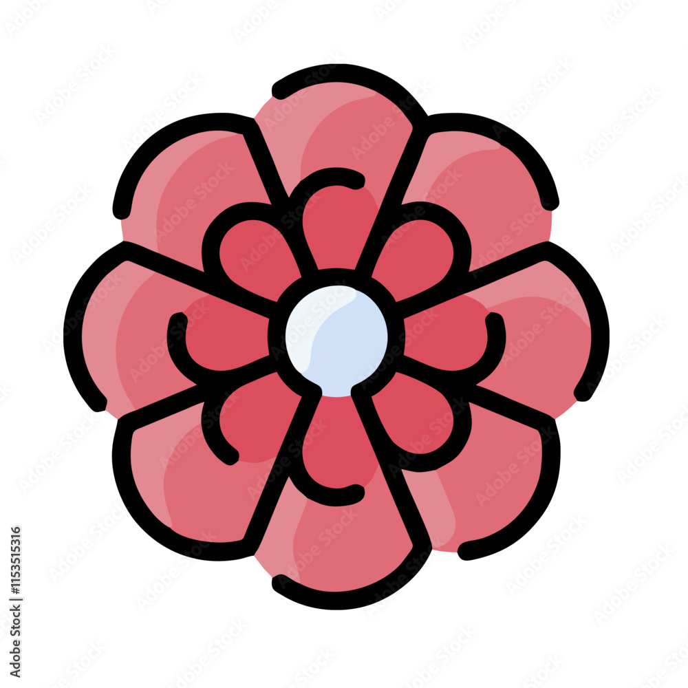 pink flower isolated on white
