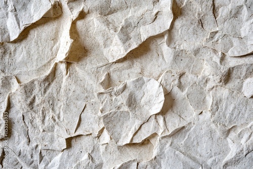 close-up shot of crumpled recycled paper with visible texture creating earthy and sustainable background for eco-friendly photo