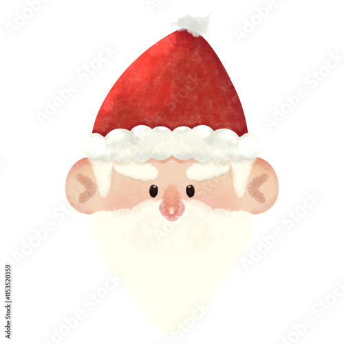 Hand drawn Christmas element in watercolor style : Christmas Santa Claus