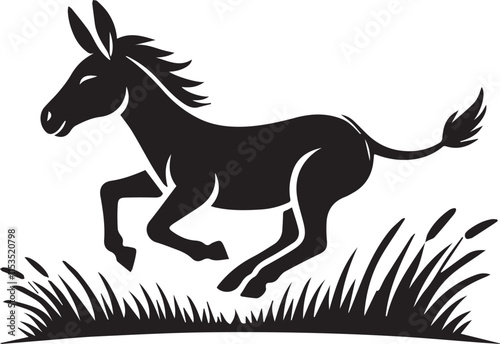 Running donkey silhouette