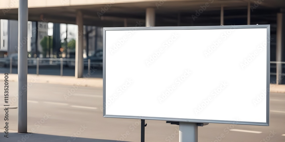 Fototapeta premium A blank billboard on a metal frame