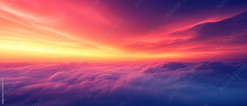 Fototapeta premium Atmospheric gradients blending warm and cool hues in smooth flow. Generative AI