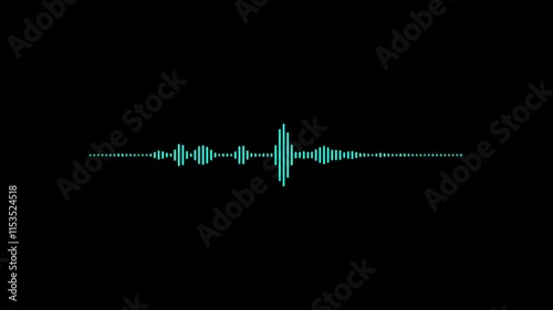 White audio waveform spectrum animation. Alpha channel, spectrum audio animation, Wave form Audio isolated on transparent background.