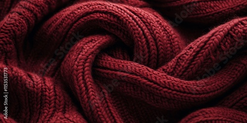 Knitted maroon fabric showcases a rich texture, highlighting the unique patterns and softness of knitted fabric. The maroon fabric s texture adds warmth and depth, perfect for various design projects. photo