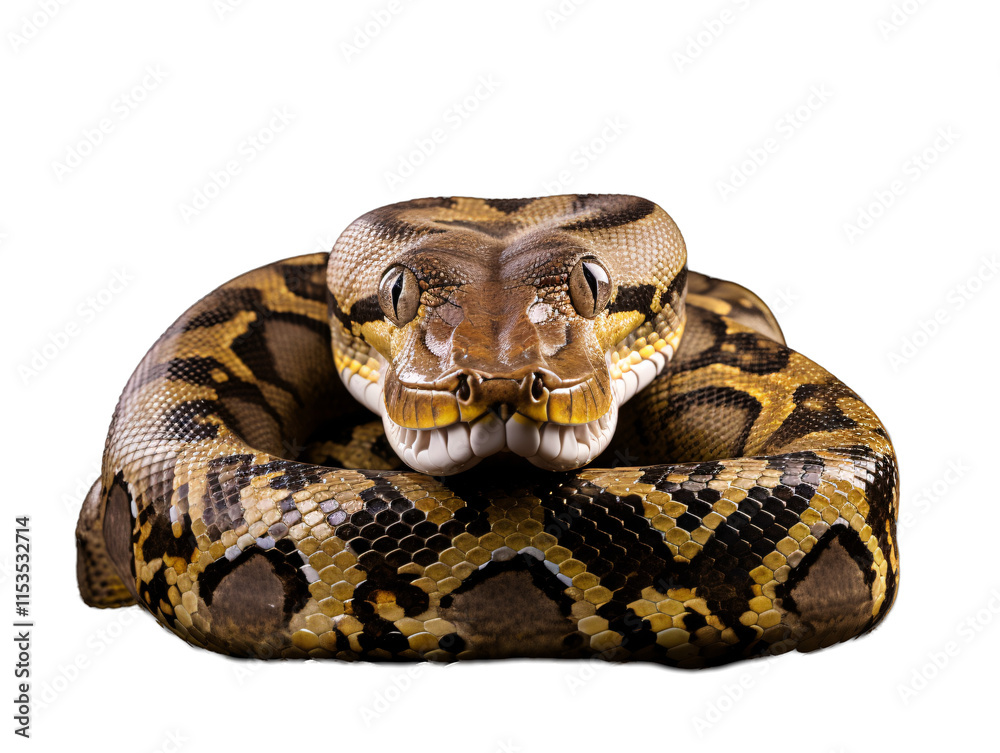 Obraz premium a snake with its head on a white background