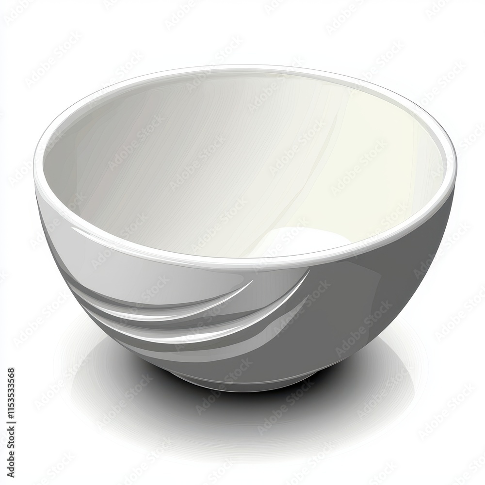 Elegant White Ceramic Bowl with Smooth Finish and Subtle Textures for Tableware Elegant White Ceramic Bowl with Smooth Finish and Subtle Textures for Tableware