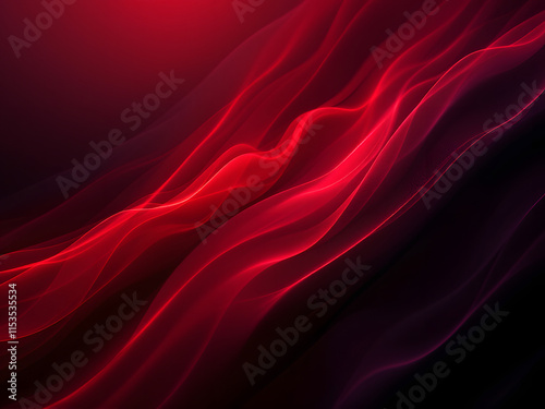 Fluid, dynamic, vibrant, red, waves, motion, abstract, energy, flow, glow, dark, contrast, smooth, elegant, futuristic, digital, art, swirls, lines, curves, light, shadow, depth, movement, intensity,
