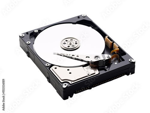 a black and silver hard drive