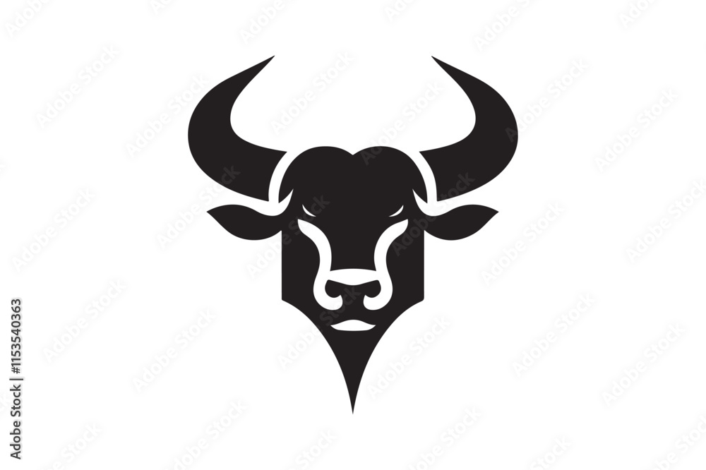 Bold Bull Head Silhouette Logo Design Bold Bull Head Silhouette Logo Design