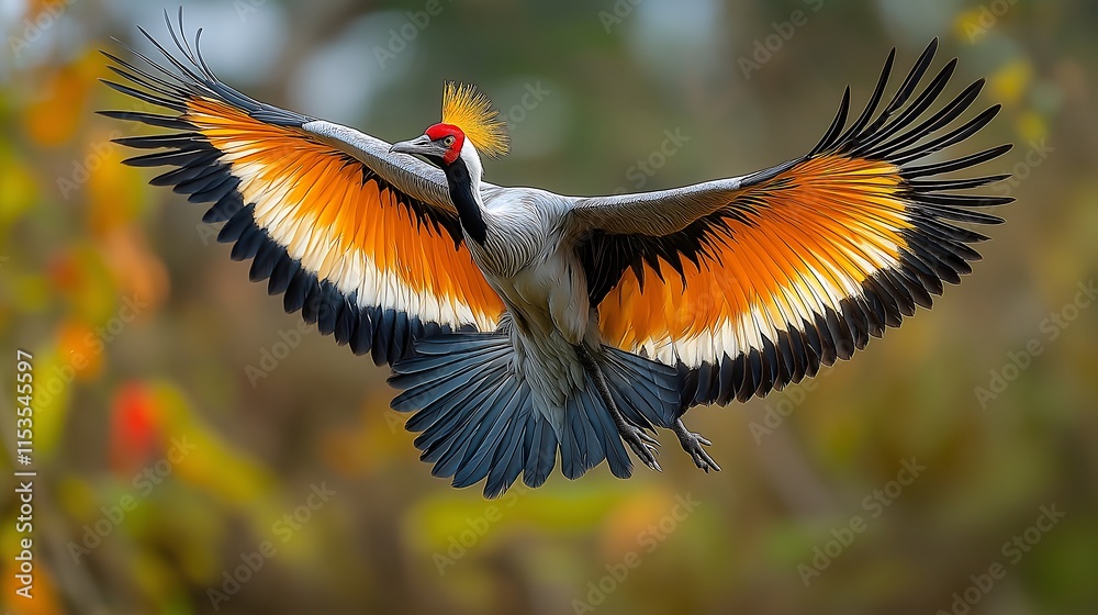 Fototapeta premium majestic Masai Grey crowned crane, power and wisdom