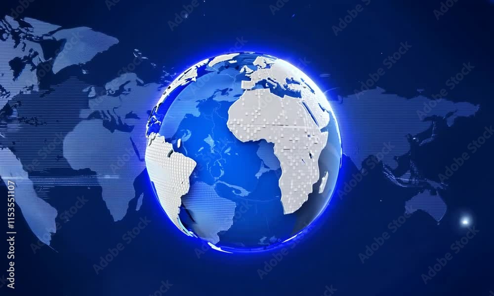 A blue globe with world map outlines, emphasizing global connectivity. A blue globe with world map outlines, emphasizing global connectivity.