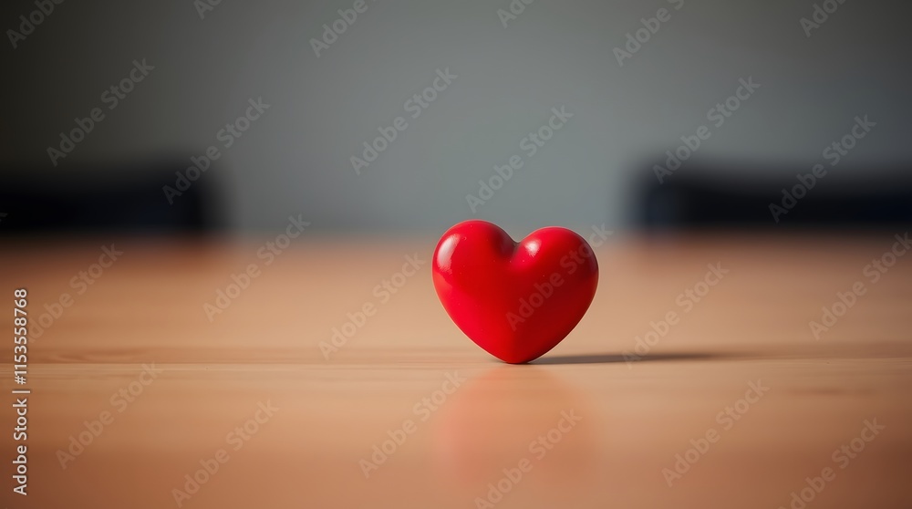 Minimal red 3d love heart isolated on rustic wooden surface, Happy valentines day romantic connection warmth, valentine romance affection bonding anniversary Minimal red 3d love heart isolated on rustic wooden surface, Happy valentines day romantic connection warmth, valentine romance affection bonding anniversary