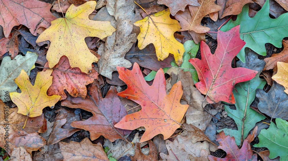 Vibrant Autumn Leaves on Forest Floor Vibrant Autumn Leaves on Forest Floor