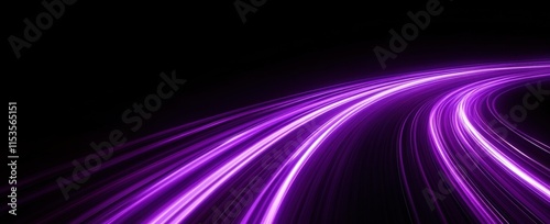 A purple light trail on the right side of an empty dark background, resembling fast motion lines on a road or speed lights in game graphics.  photo