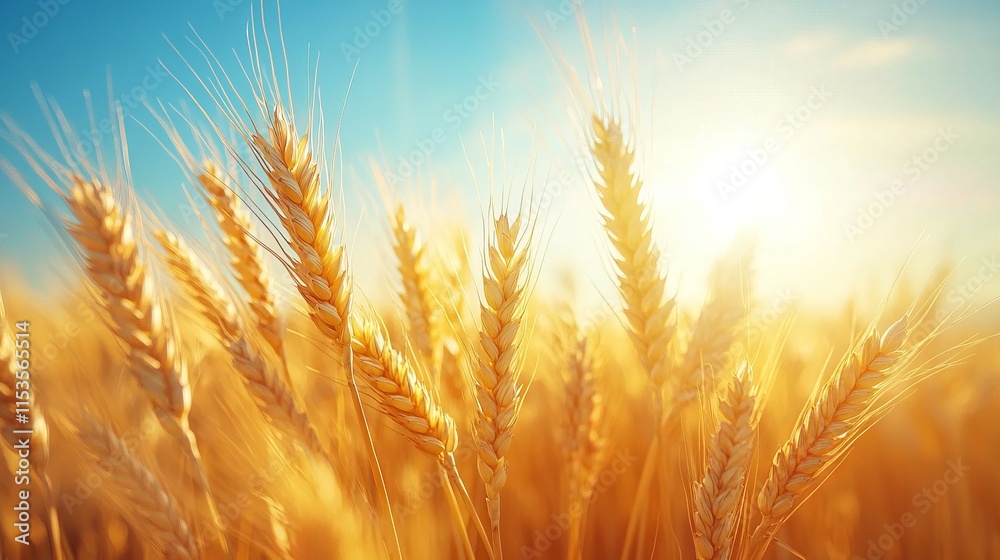 Golden Wheat Field at Sunrise: A Stunning Landscape of Abundance and Growth