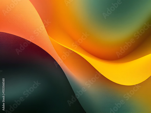 Golden sunset waves, abstract fluid motion.