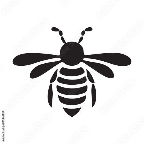 Bee Silhouette Vector Icon