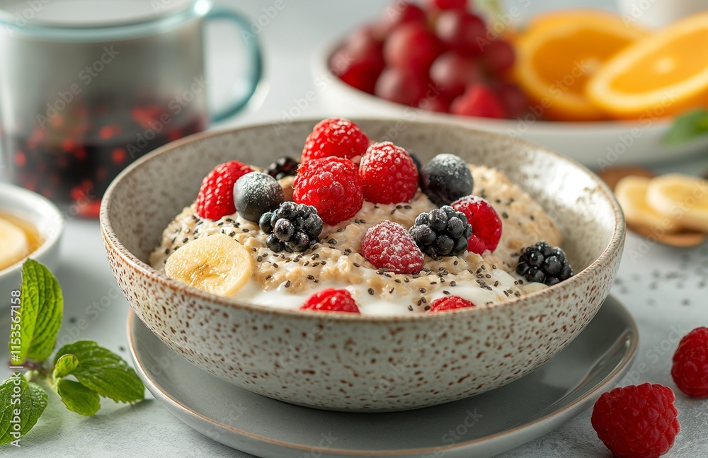 Vegan Oatmeal with Berries for a Healthy Breakfast
