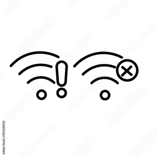 wifi error line icon vector design, editable stroke line icon