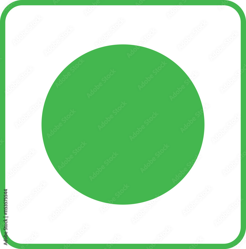 Bright Green Circle Icon on White Background Bright Green Circle Icon on White Background