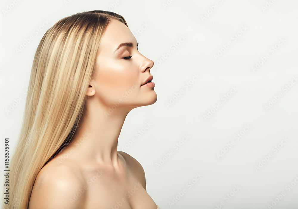 Fototapeta premium 여성 모델 뷰티 화보 화장품 여자 메이크업 얼굴 모델
