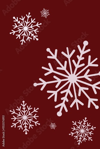 snowflakes on red background