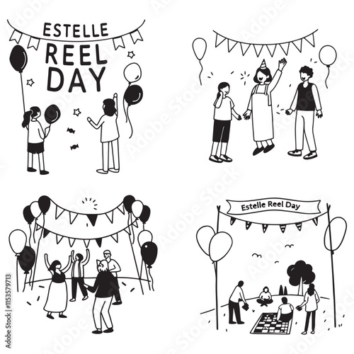 United States holiday. Estelle reel day. vector illustration