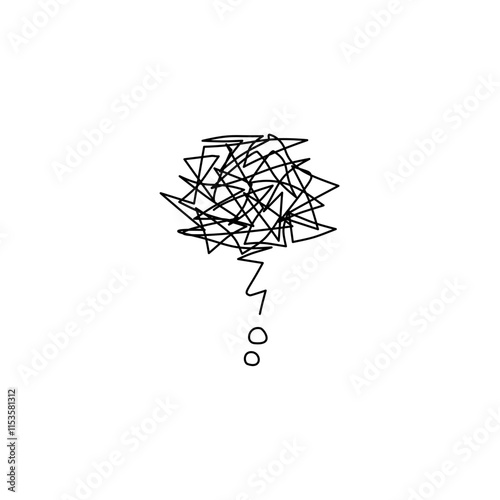 overthinking scribble Illustration 