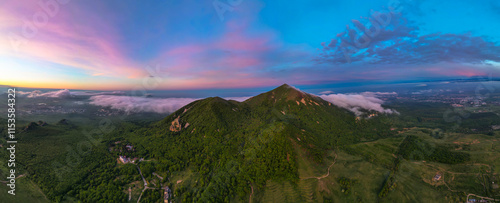 Beautiful view of a mountain peak at sunset. Landscape and nature of the North Caucasus