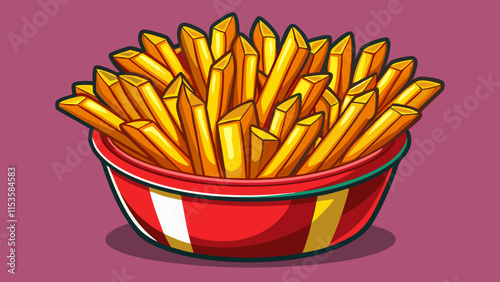 Golden French Fries in a Bowl