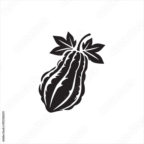 Bitter Gourd Coloring Pages vector