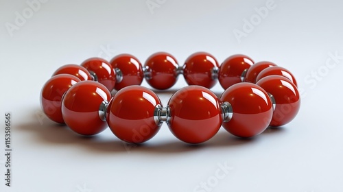 Red Magnet with Metallic Silver Balls. Generative AI photo