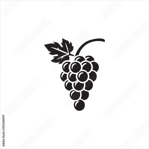 illustration of grapes with leaves