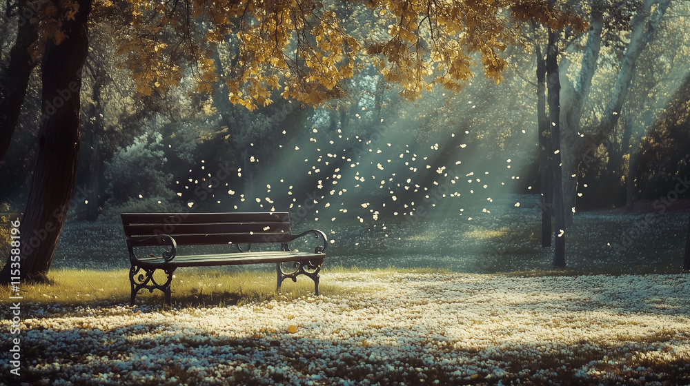 Park Benches and Flowers Background Park Benches and Flowers Background