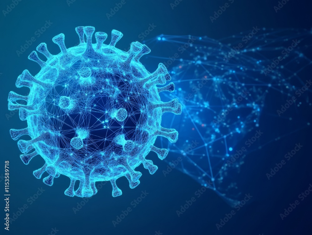 Digital Virus Icon with Global Connectivity Digital Virus Icon with Global Connectivity