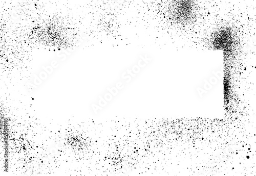 Old grunge square frame texture with rough black dust particle texture